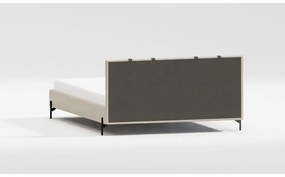 Letto matrimoniale beige imbottito con rete inclusa 160x200 cm Tulsa – Ropez