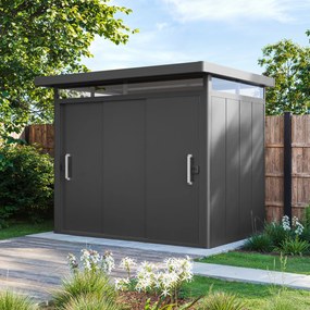PRIMEYARD Casetta da giardino 263 x 180 cm, antracite - (GFPV01002)