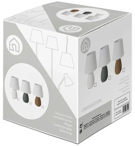 Lampada da tavolo in ceramica marrone con paralume in tessuto (altezza 27,5 cm) - Casa Selección