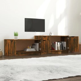 Mobile tv rovere fumo 158,5x36x45 cm in legno multistrato