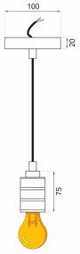 Lampada Da Soffitto Pensile Montatura Chrome Black APP345-1CP
