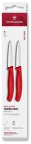 Victorinox - Set di 2 coltelli per verdure SWISS CLASSIC, lama da 8 cm, rosso