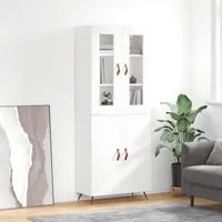 Credenza Bianco Lucido 69,5x34x180 cm in Legno Multistrato 3198187