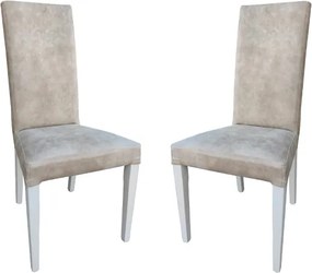 Sedia da cucina in NABUK - seduta e gambe Beige DENVER 2 sedie