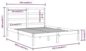 Giroletto Bianco in Legno Massello 120x190 cm Small Double