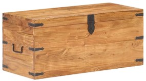 Baule 90x40x40 Cm İn Legno Massello Di Acacia /