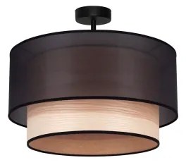 Duolla - Lampadario a plafone WOOD BOHO 1xE27/15W/230V diametro 45 cm nero/beige