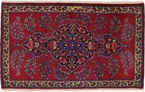 Sarouk Tappeto 80 x 130 Rosso (Iran) Annodato A Mano