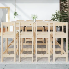 Set bar da giardino 9 pz in legno massello di pino