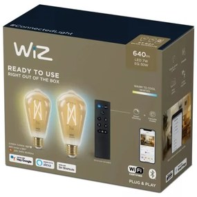 SET 2xLED Lampadina dimmerabile ST64 E27/7W/230V 2000-5000K CRI 90 Wi-Fi + +TC-WiZ