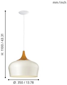 Eglo 95383 - Lampadario OBREGON 1xE27/60W/230V