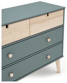 Cassettiera per bambini verde polveroso 100x81x40 cm Estefania – Marckeric