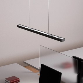 Arcchio Lampada LED a sospensione da ufficio Jolinda, nero, 118 cm, alto/basso