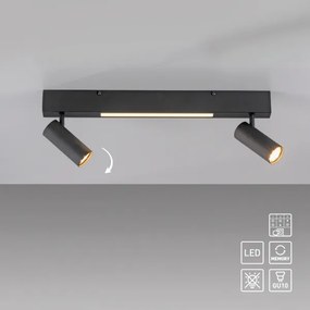 Schöner Wohnen 11793-18 - Faretto LED DANTE 2xGU10/10W+LED/7,2W nero