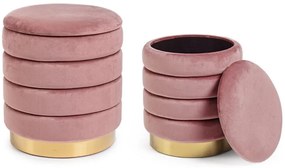 Set di 2 pouf DARINA colore rosa