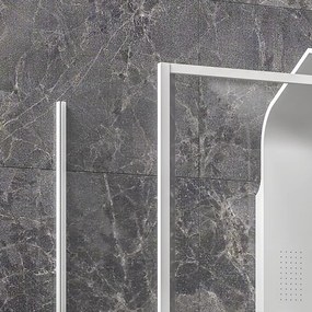 Kamalu - Box doccia 3 lati 90x100x90 scorrevole  telaio bianco | KLA-4000N