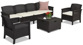 Set divani in polyrattan Venezia Coffee Box Max 6 Bica marrone