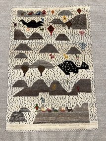 Gashguli Tappeto 90x60 Beige (Iran) Annodato A Mano