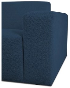 Divano angolare blu scuro in tessuto bouclé (angolo sinistro) Roxy - Scandic