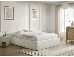 Letto matrimoniale imbottito beige con contenitore/senza testiera con rete inclusa 180x200 cm Inera – Bobochic Paris