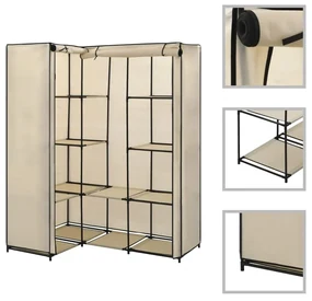 Armadio angolare crema 130x87x169 cm