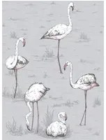 Cole & Son Carta da parati Flamingos Icons - Lilac Grey