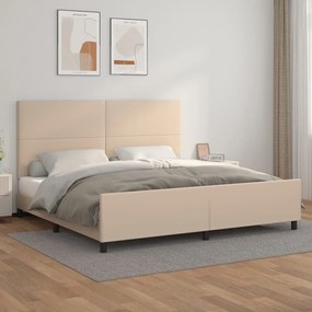 Giroletto Con Testiera Cappuccino 200x200 Cm İn Similpelle /