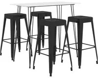 Set da Bar 5 pz Bianco e Nero 3057401