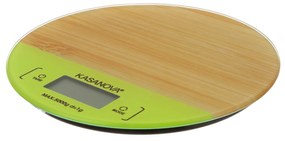 Bilancia da cucina digitale verde e bambù