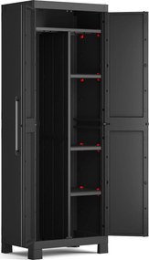 Armadio in Resina 4 Ripiani 65x45x182 cm Keter Detroit Portascope Nero...