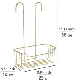 WENKO 25937100 - Cestello doccia MILO 25x36 cm acciaio inox/dorato/trasparente