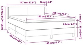 Giroletto a Molle con Materasso Crema 140x200 cm in Tessuto