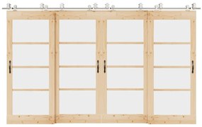Kit Binari Porta Scorrevole 366 Cm Acciaio Inossidabile Argento /