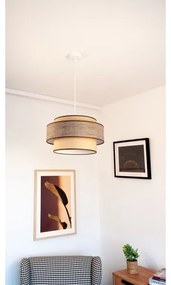 Lampadario a sospensione con filo GRACE 1xE27/60W/230V diametro 40 cm beige/marrone