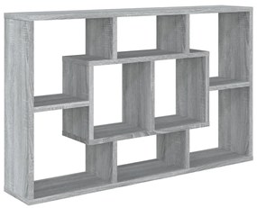 Mensola a muro grigio sonoma 85x16x52,5 cm in legno multistrato