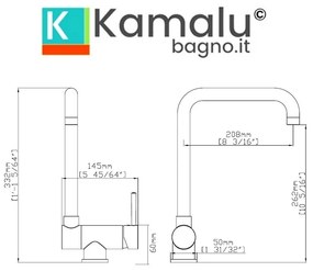 Kamalu - miscelatore cucina pieghevole e finitura cromata | kam-090