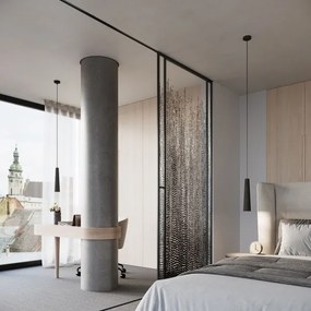 Sollux SL.1355 - Lampadario a sospensione con filo ELECTRA 1xGU10/10W/230V calcestruzzo/nero