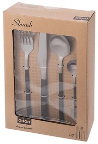 Posate nere/argentate in acciaio inox 24 pz Skandi – Orion