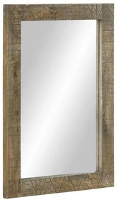 Specchio Da Bagno 50x2,5x70 Cm İn Legno Massello Di Mango /