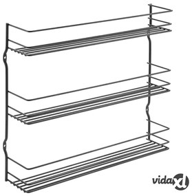 Metaltex Portaspezie da Parete a 3 Livelli Pepito Nero