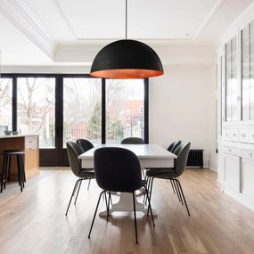 Lampadario Glamour Venice nero paralume nero e rame E27 Ø60cm LUMICOM