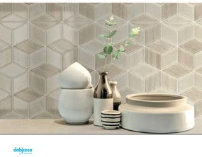 Ragno "Imperiale" Decoro Tangram Travertino Crema Rett. 30x90