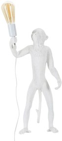 Lampada da tavolo Monkey in resina bianca cm ø 26x34x55