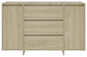 Credenza con 3 Cassetti Rovere Sonoma 120x41x75cm in Truciolato