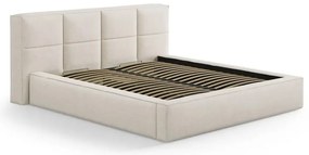 Letto matrimoniale imbottito color crema con contenitore con rete inclusa 160x200 cm Simon Darren – Micadoni