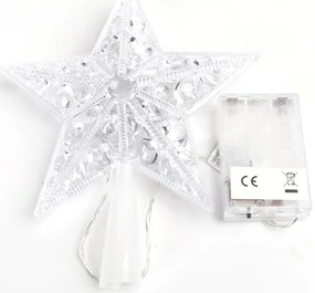 Aigostar - Stella LED per decorazione natalizia, 16 LED, 3xAA, bianco caldo
