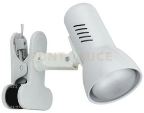 Spot carrera bianco con pinza 1 luce attacco e27 21,3x14x14,5cm in ...