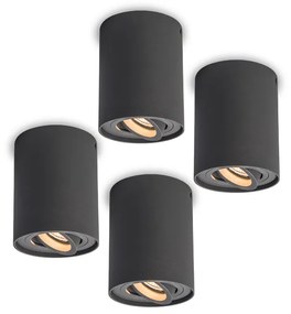 Set di 4 faretti orientabili e inclinabili grigio scuro - Rondoo up