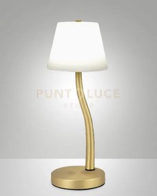 Ibla lampada da tavolo ottone satinato a led 3000k - 9w - 750 lm di...
