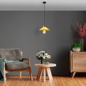 Lampadario a sospensione su cavo MANAVGAT 1xE27/40W/230V giallo/marrone